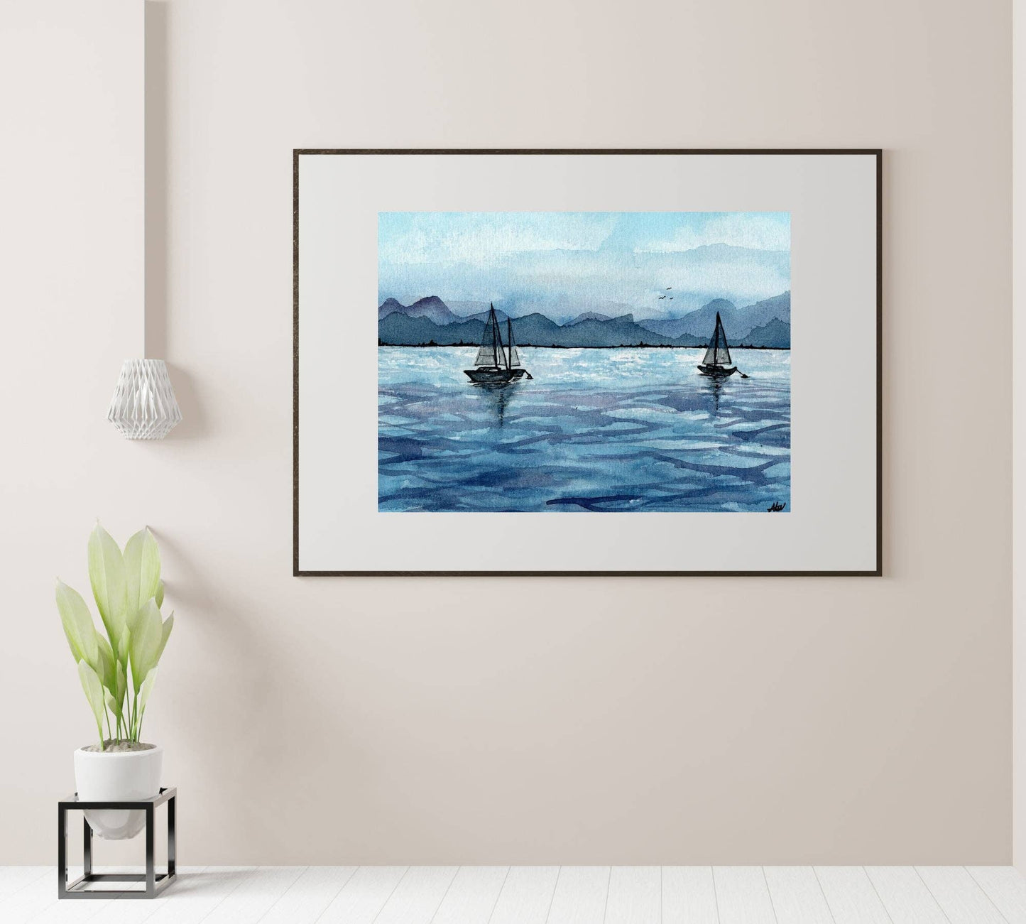 Sailboats Art Print: 8x10 inches