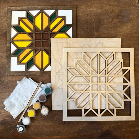 DIY Barn Quilt Pattern Sunflower Painting Craft Kit