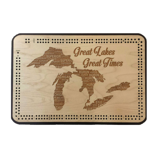 Great Lakes, Great Times Map 2 Track Cribbage Board