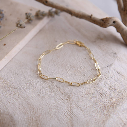 Amber Sunset Paperclip Chain Bracelet 7"