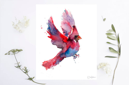 "Cordelia the Cardinal" Cardinal Giclée Print: 8" x 10"