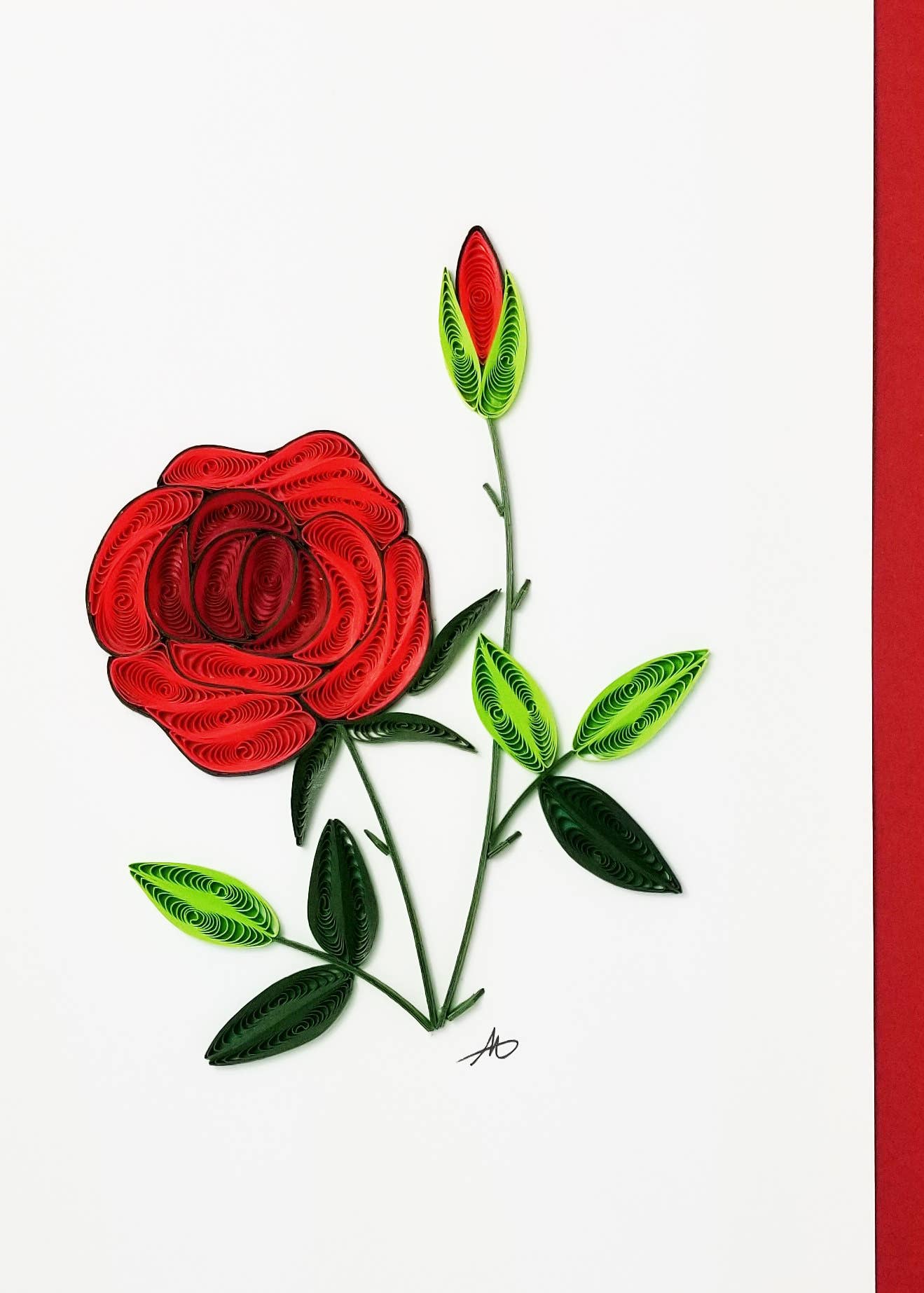 Rose Quilled Greeting Card