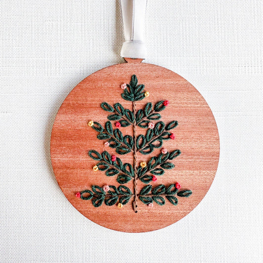Nordic Tree Wood Embroidery Ornament Kit