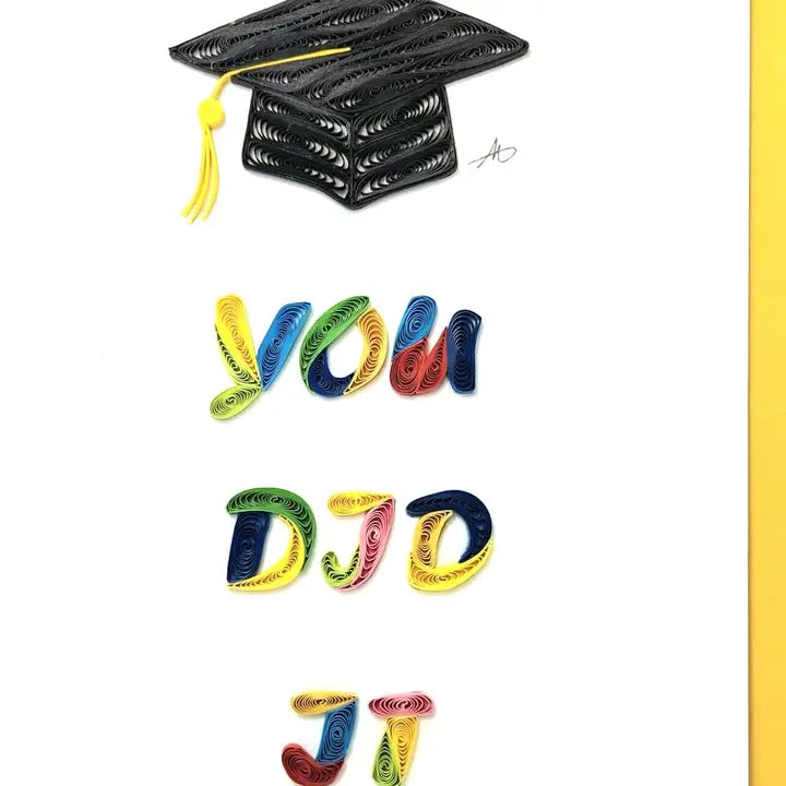 Graduation Cap Quilled Greeting Card