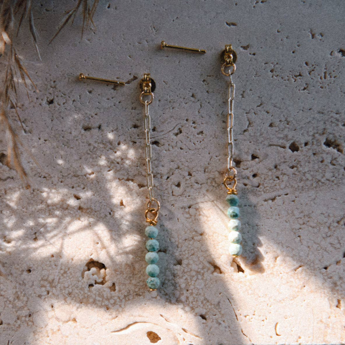 Mystic Waters Turquoise Pendant Front and Back Drop Earrings