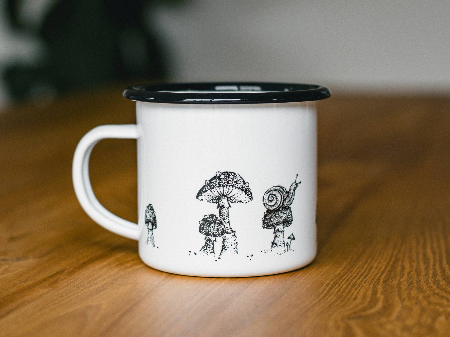 Mushroom Garden 10 oz Enamelware Camping Mug