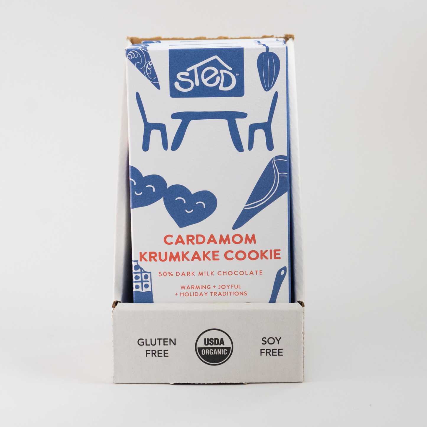 Cardamom Krumkake Cookie 2 oz Chocolate Bar