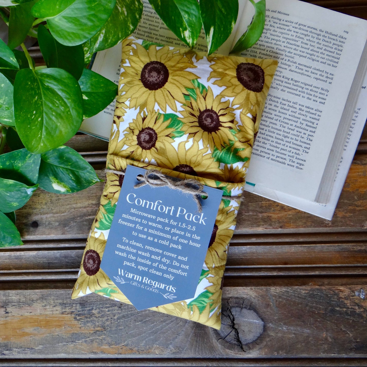 Washable Microwavable Reusable Heating Pad Sunflower Floral