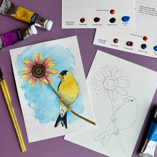 Watercolor Date Night Kit: American Goldfinch