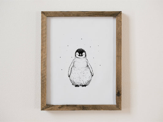 Snowy Penguin Giclée 8x10 Art Print