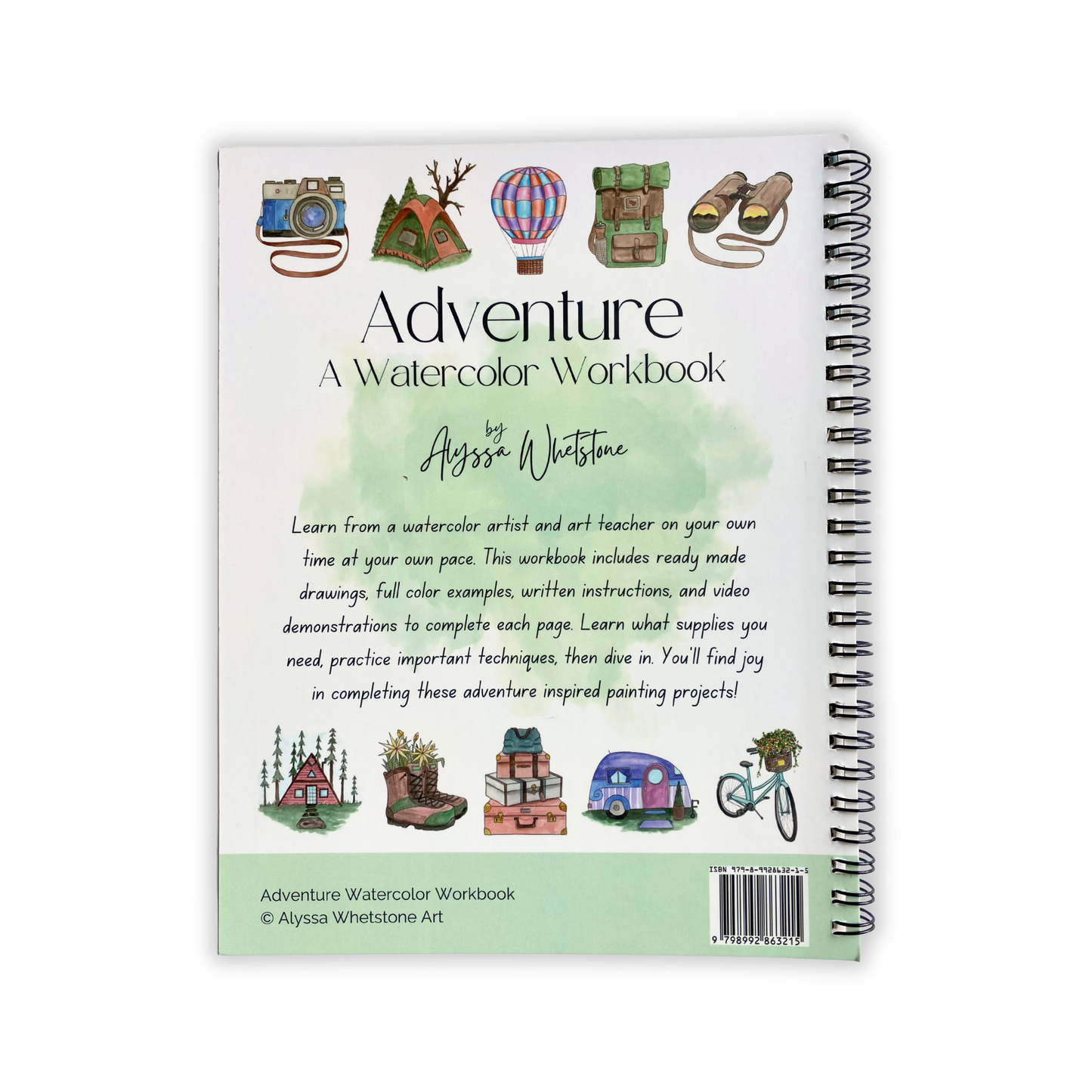 Adventure Watercolor Workbook - With Video Directions