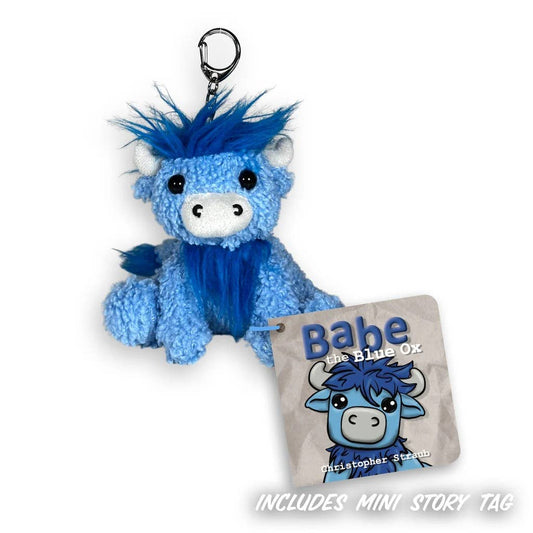 BABE THE BLUE OX 4.5" Plush Keychain w/Mini Story Minnesota