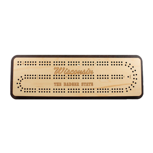 Wisconsin Travel (The Badger State) 2 Track Cribbage Board