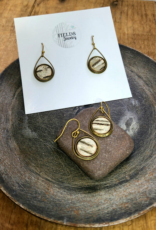 Birch Bark Earrings-Rustic Dangle