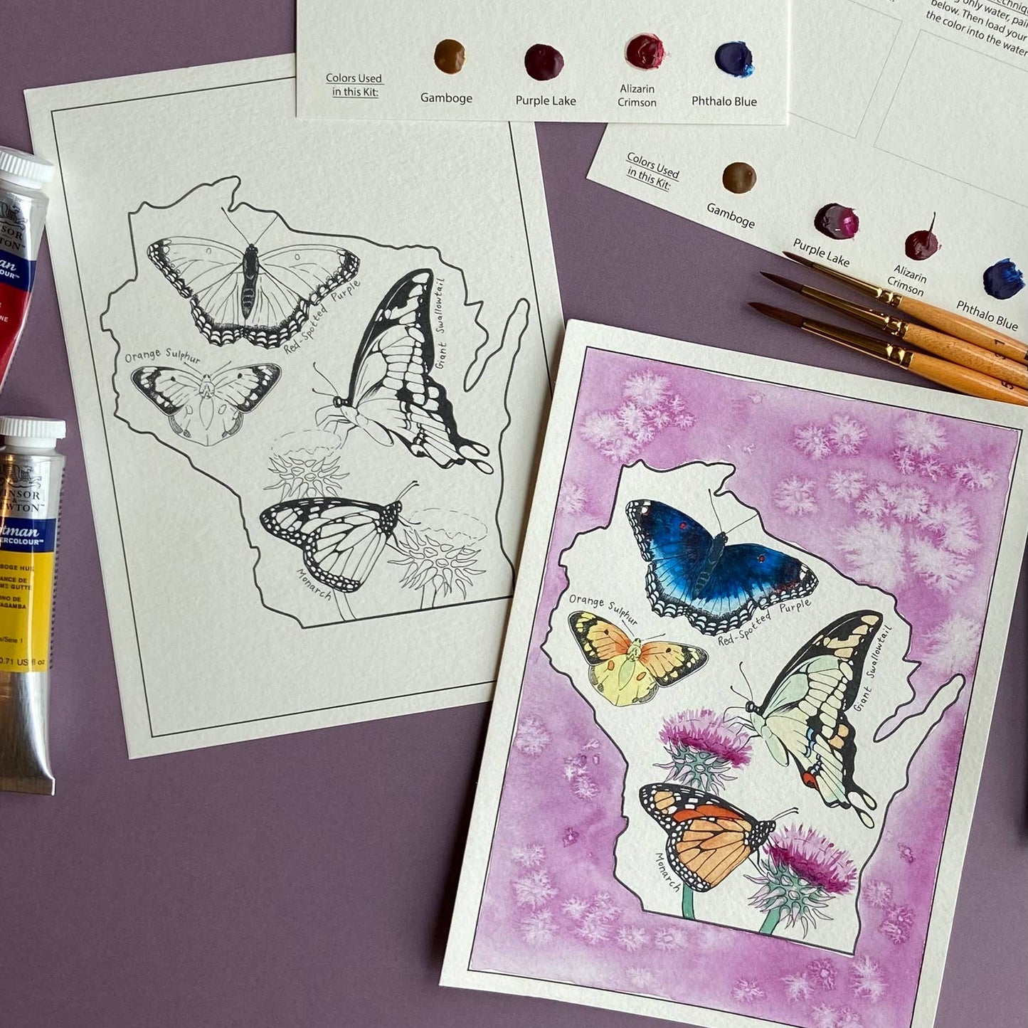 Watercolor Date Night Kit: Wisconsin Butterflies