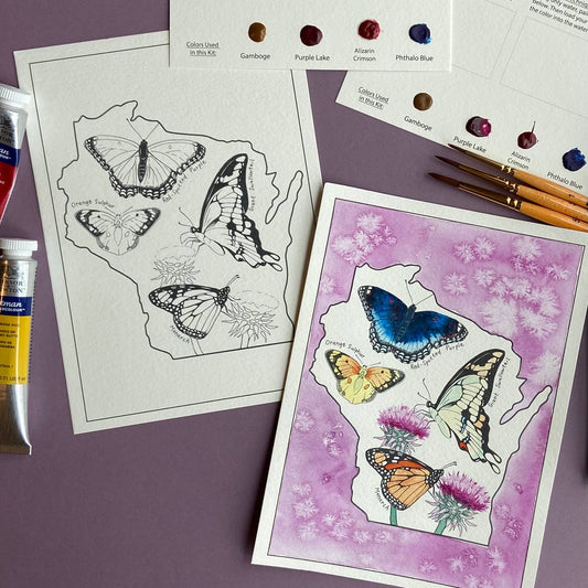 Watercolor Date Night Kit: Wisconsin Butterflies