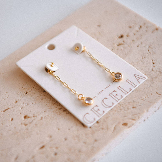 Starlit Shine Cubic Zirconia Front and Back Drop Earrings