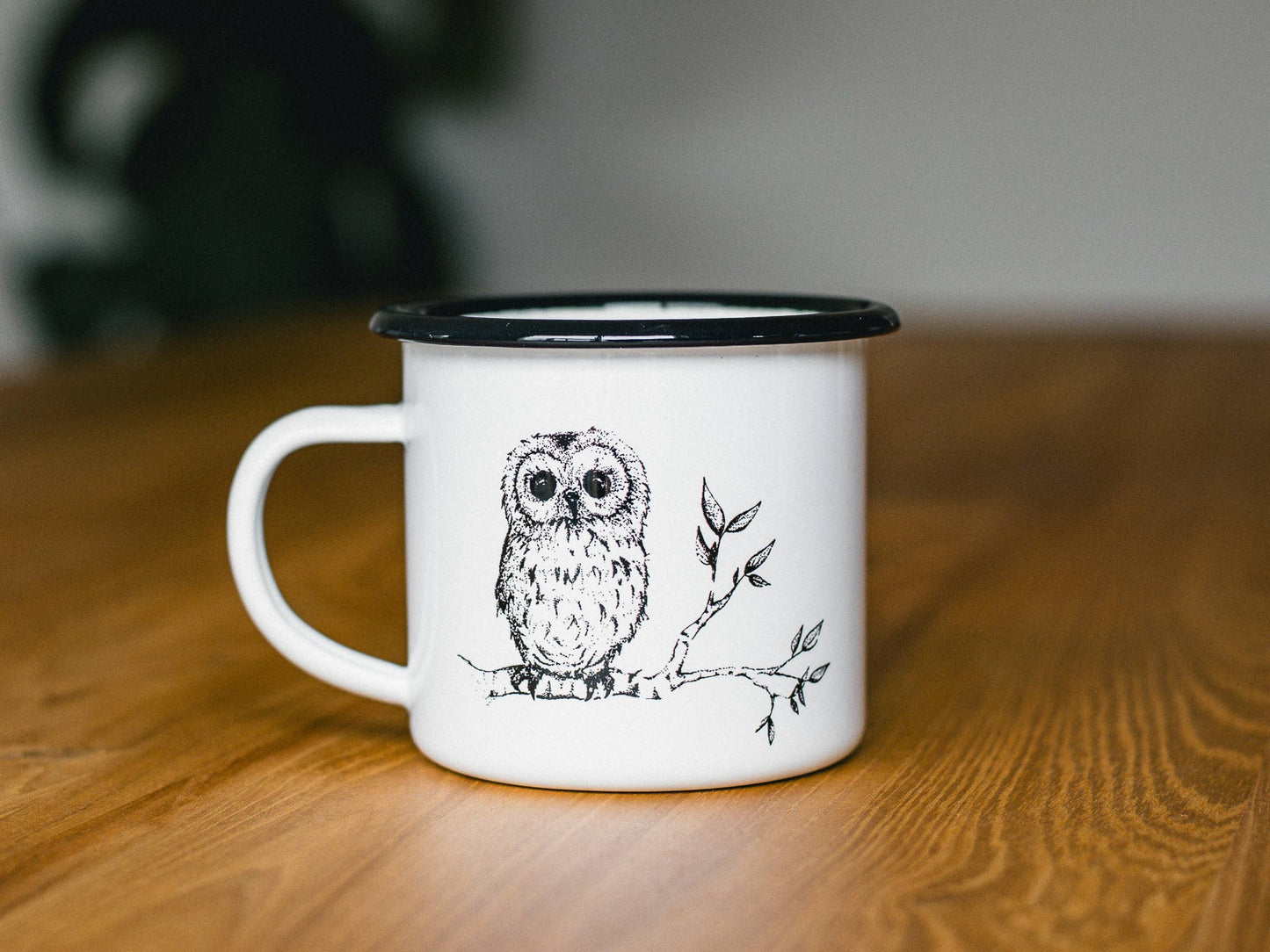 Baby Owl 10 oz Stainless Steel Enamelware Camping Mug
