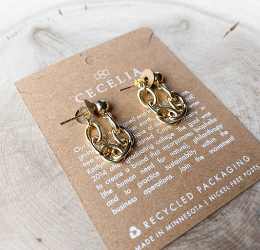 Bold Gold Chain Link Earrings