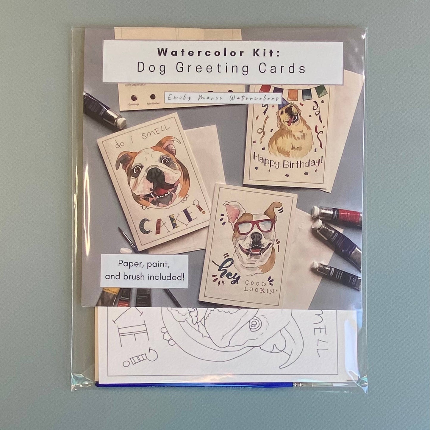 Watercolor Painting Kit: Dog Greeting Cards