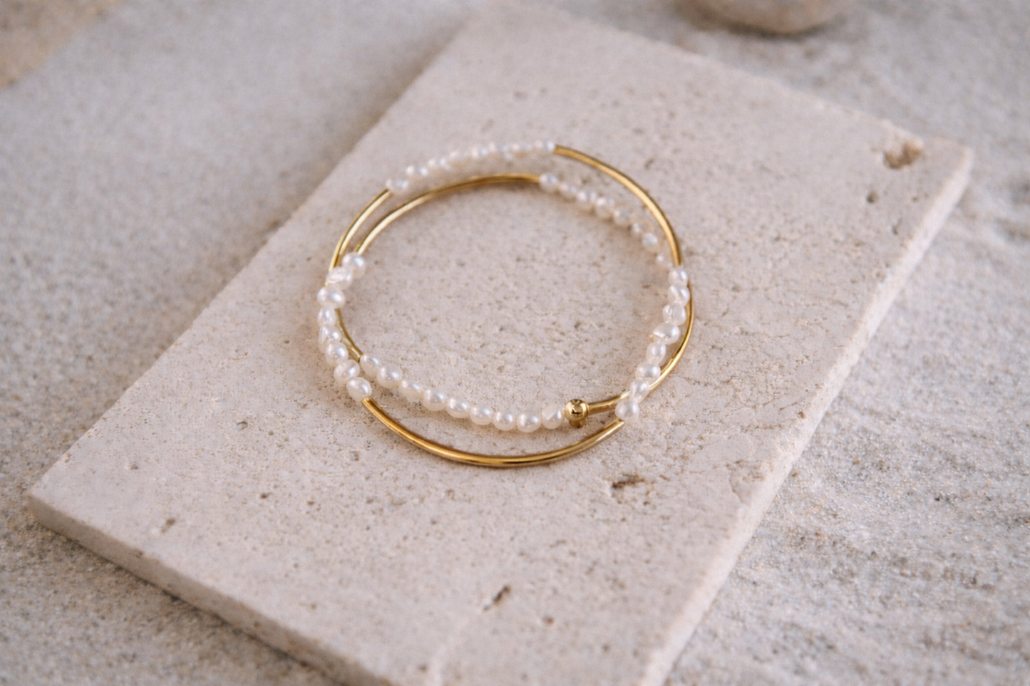 Beaded Double Wrap Bracelet : Freshwater Pearls