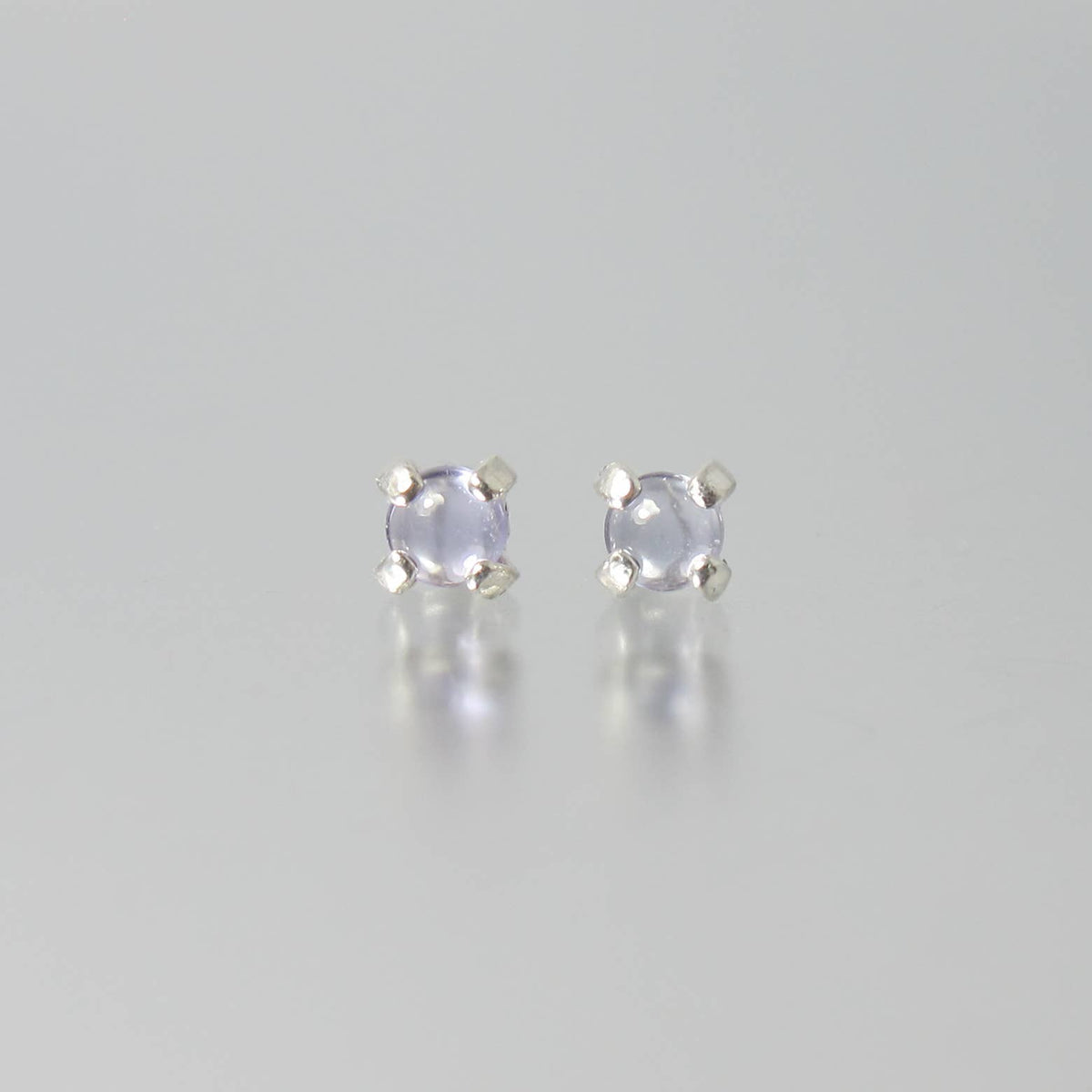 Tiny Lilac Montana Sapphire Sterling Silver Stud Earrings