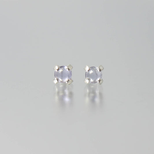 Tiny Lilac Montana Sapphire Sterling Silver Stud Earrings