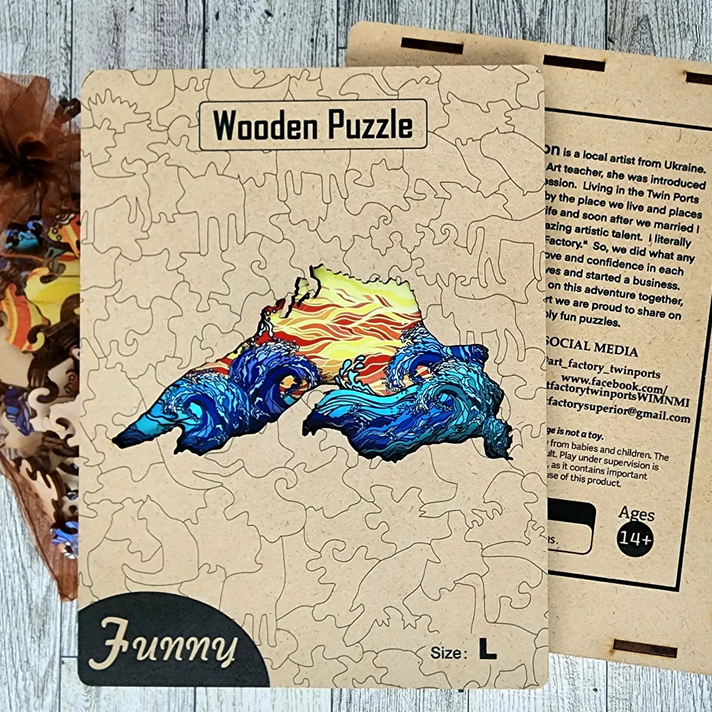 Lake Superior Waves Wooden Jigsaw Puzzle