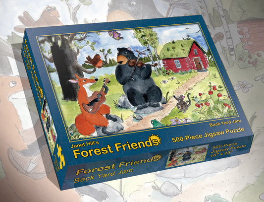 Back Yard Jam | Janet Hill's Forest Friends 500 Piece Jigsaw Puzzles