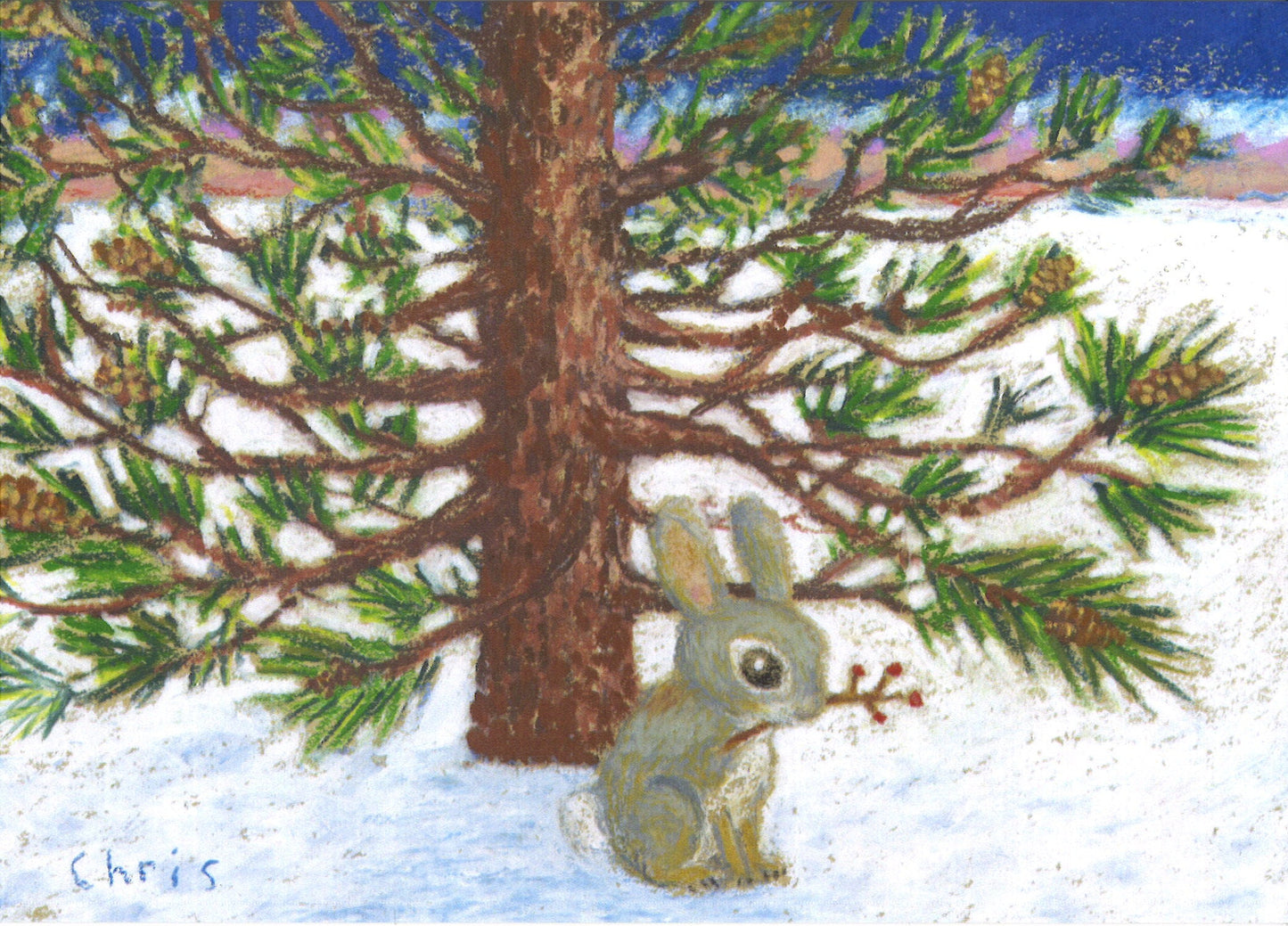 Christmas Bunny Greeting Card