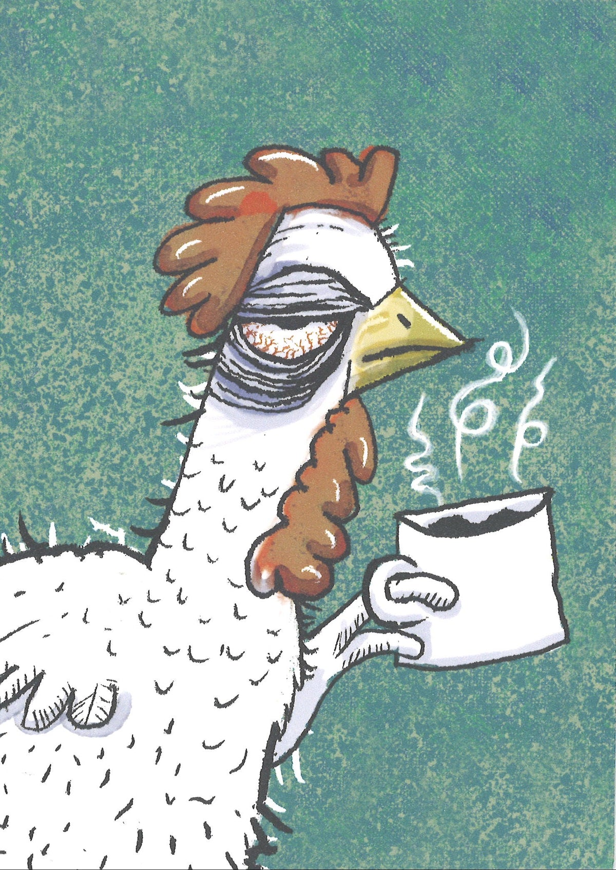 Coffee Chicken Greeting Card