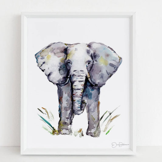 "Cornelius" Elephant Giclée Print: 8" x 10"