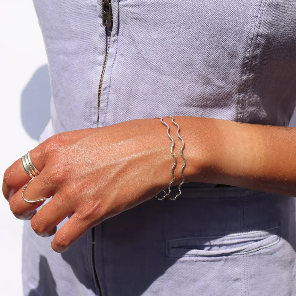Dreamwave Sterling Silver Bangle