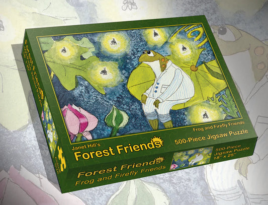 Frog and Firefly Friends | Janet Hill's Forest Friends 500 Piece Jigsaw Puzzles