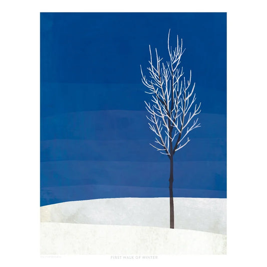 First Walk of Winter 11" x 14" Illustrated Print
