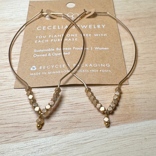 Large Feather Hoop Earrings