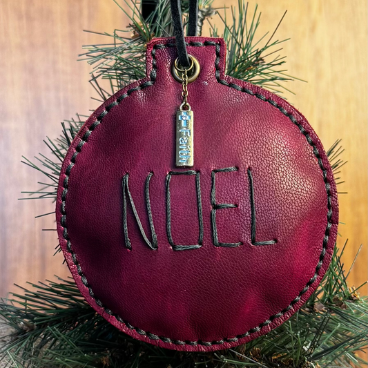 Leather Noel Pillow Ornament