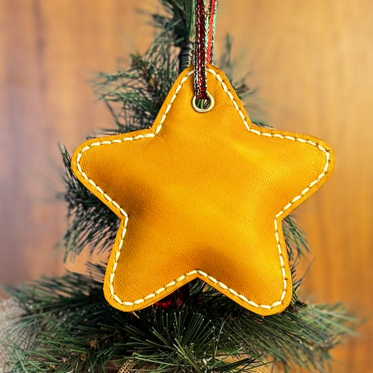 Leather Believe Pillow Star Ornament