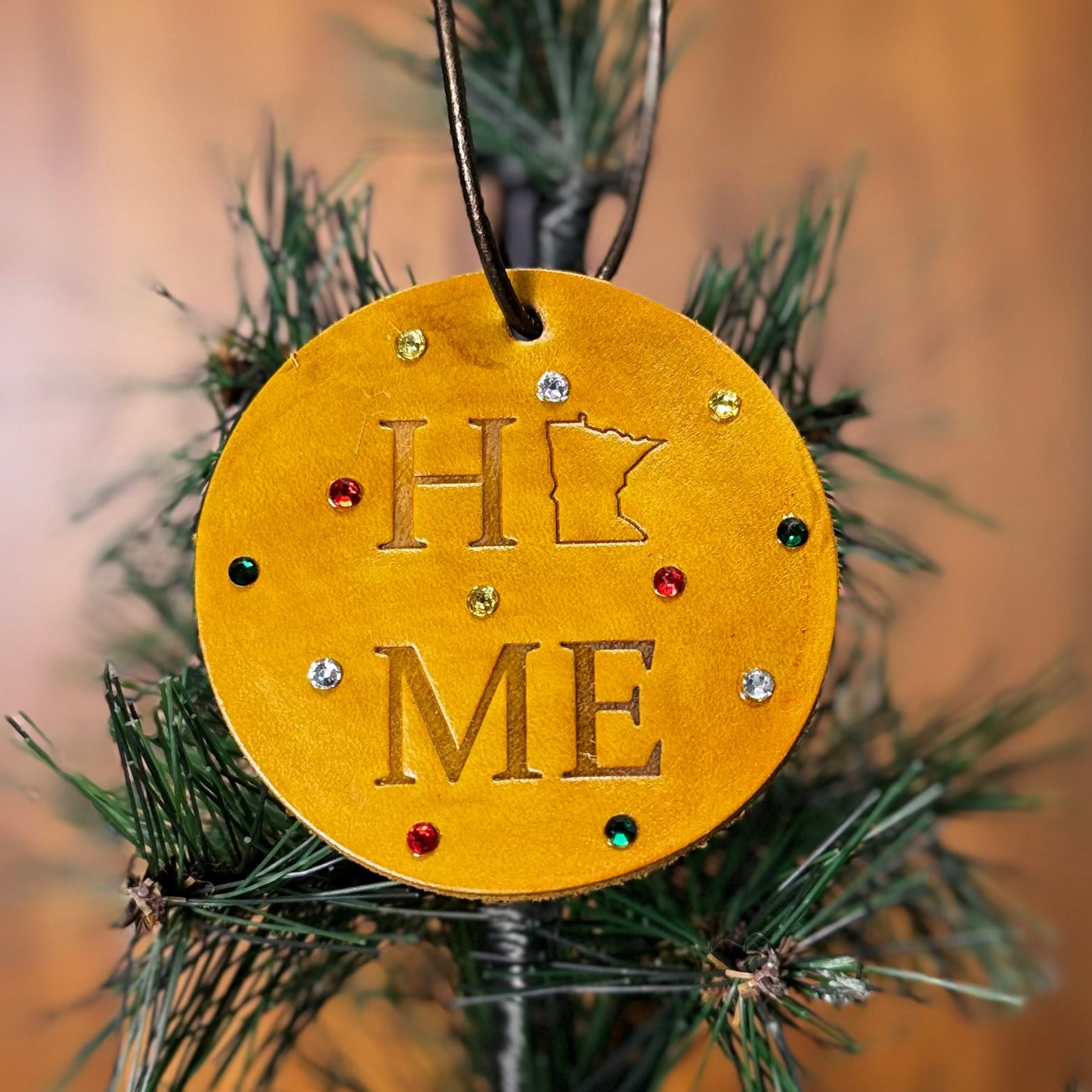 Leather MN Home Circle Ornament