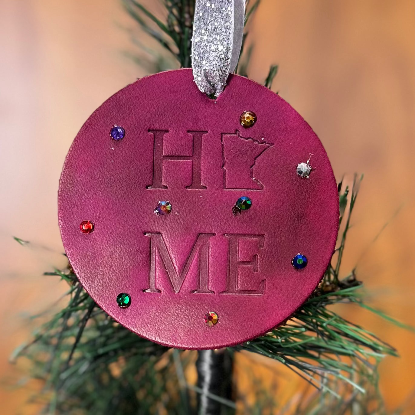 Leather MN Home Circle Ornament