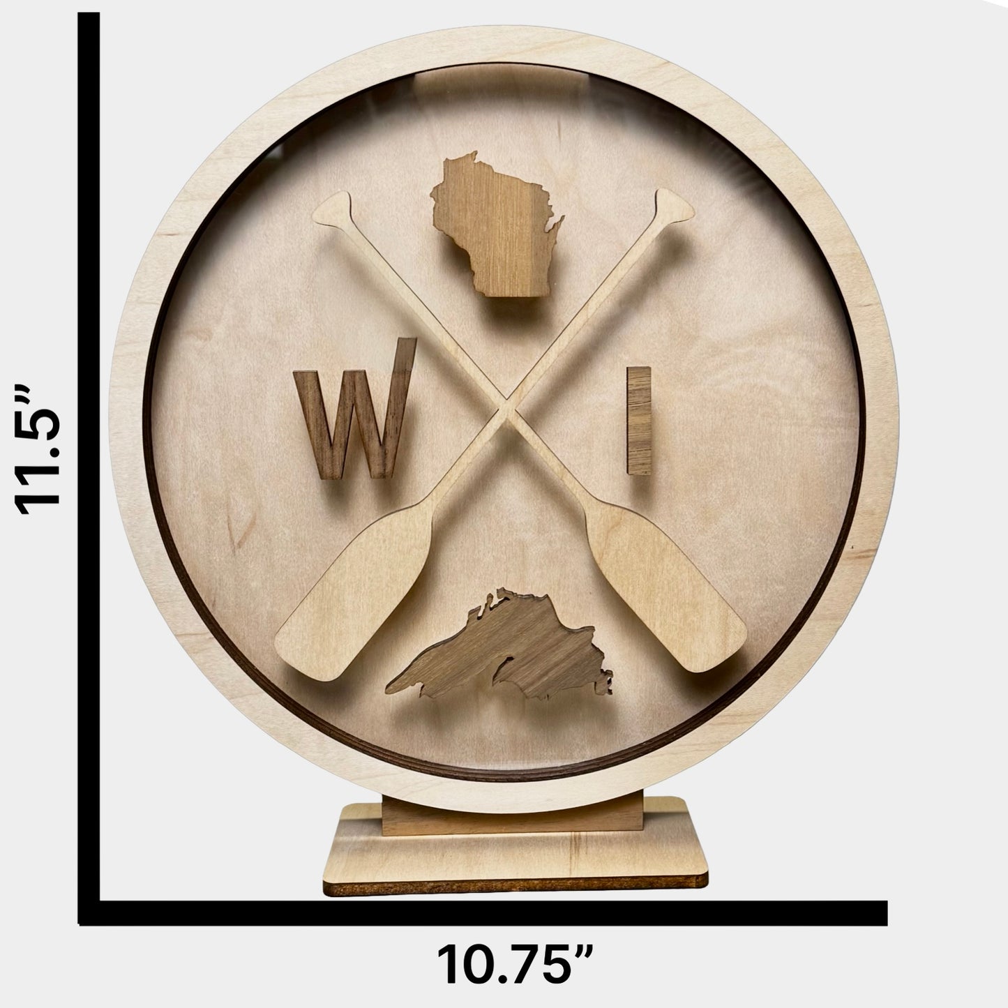 Wisconsin, Lake Superior, and Paddle Round Shadow Box