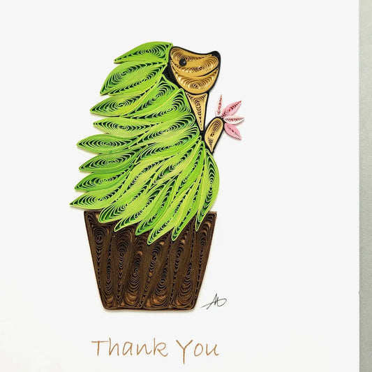“Thank You” Hedgehog Quilled Greeting Card