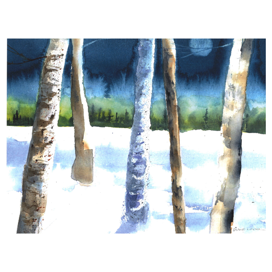 Frosty Evening Watercolor Print