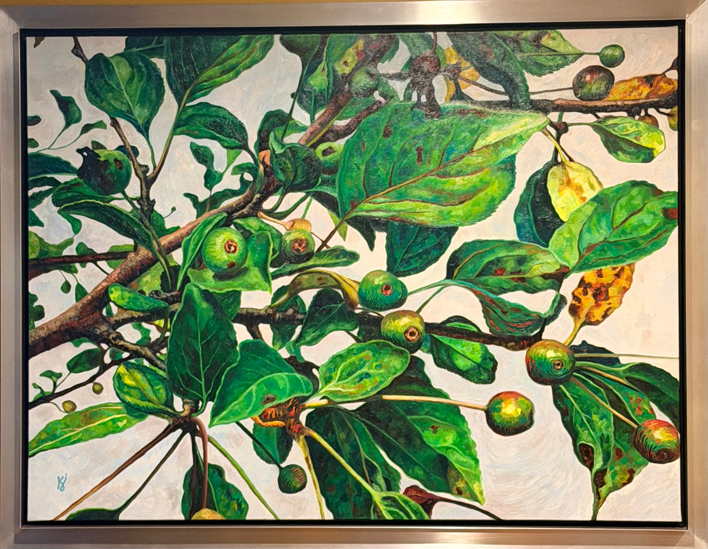 Green Crab Apples | Original Oil on Canvas