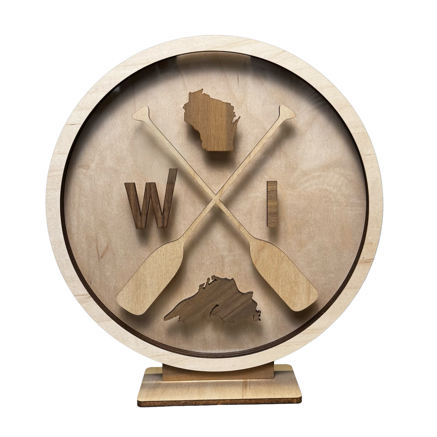 Wisconsin, Lake Superior, and Paddle Round Shadow Box