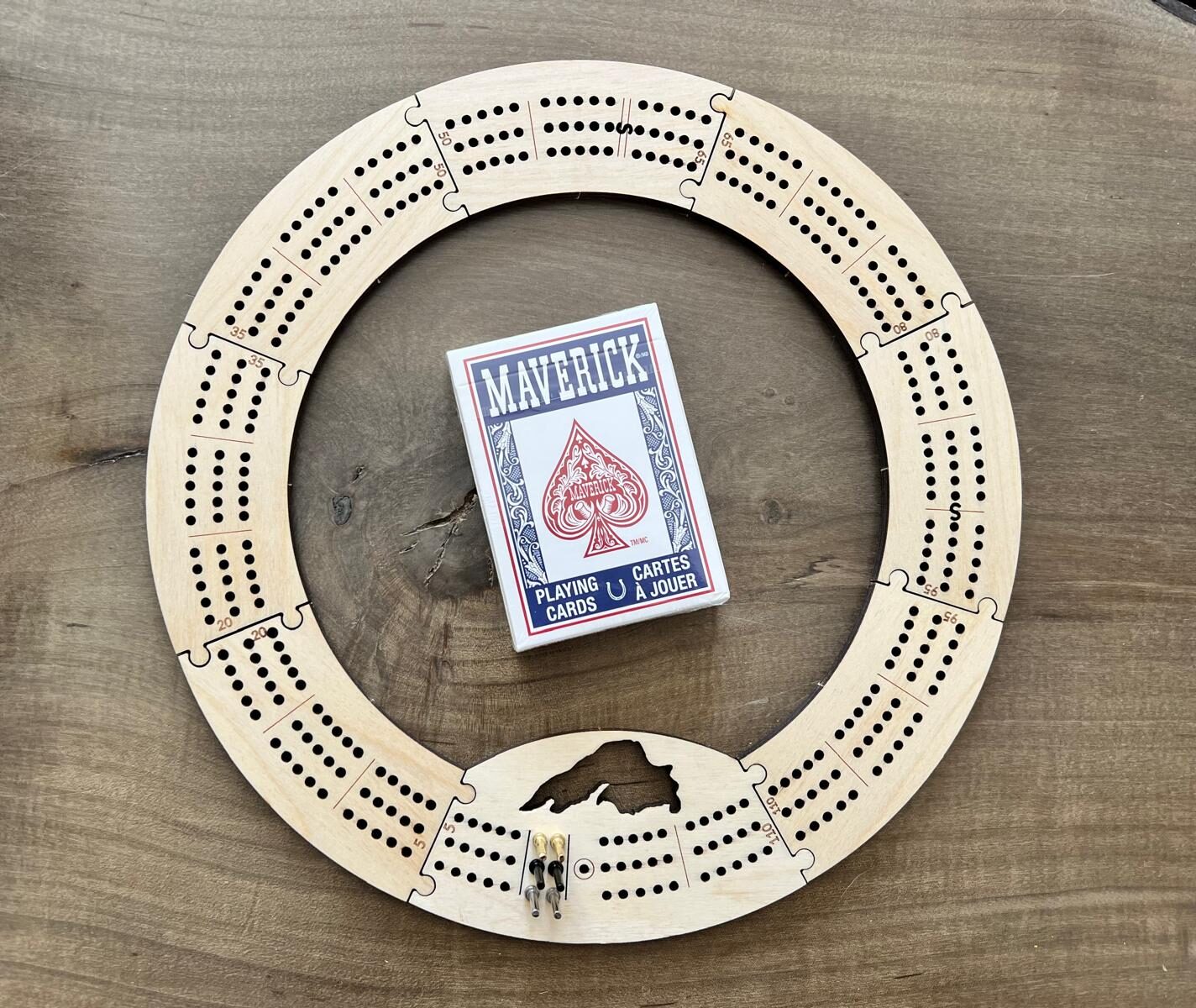 Lake Superior 3 Track Travel Cribbage Board