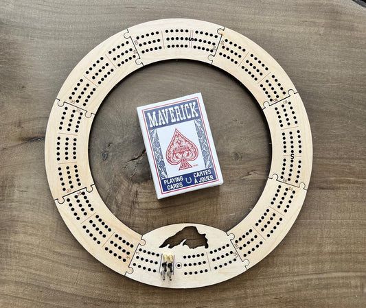 Lake Superior 3 Track Travel Cribbage Board