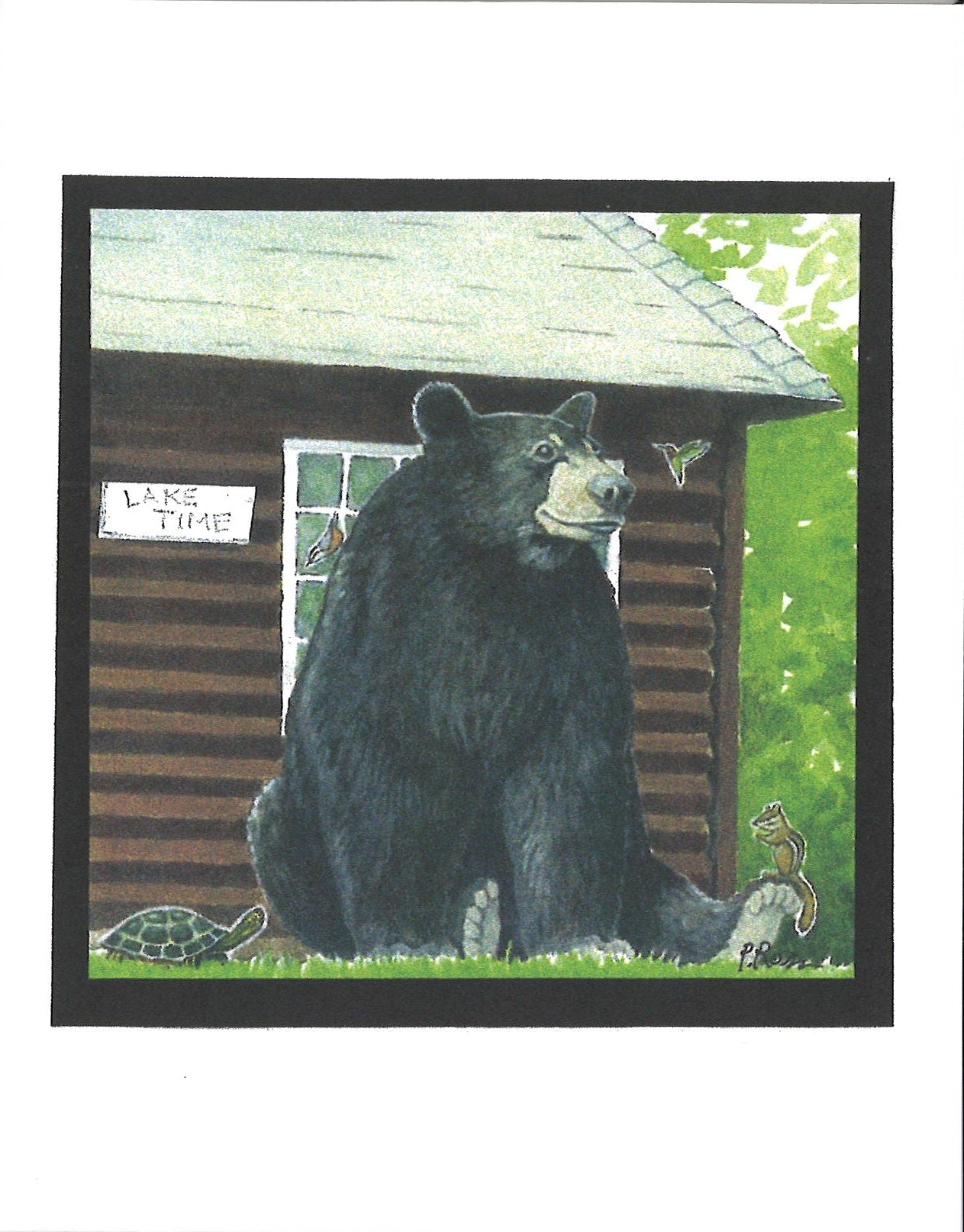 Lake Time Bear Greeting Card