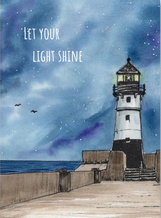 Let Your Light Shine Watercolor Greeting Card