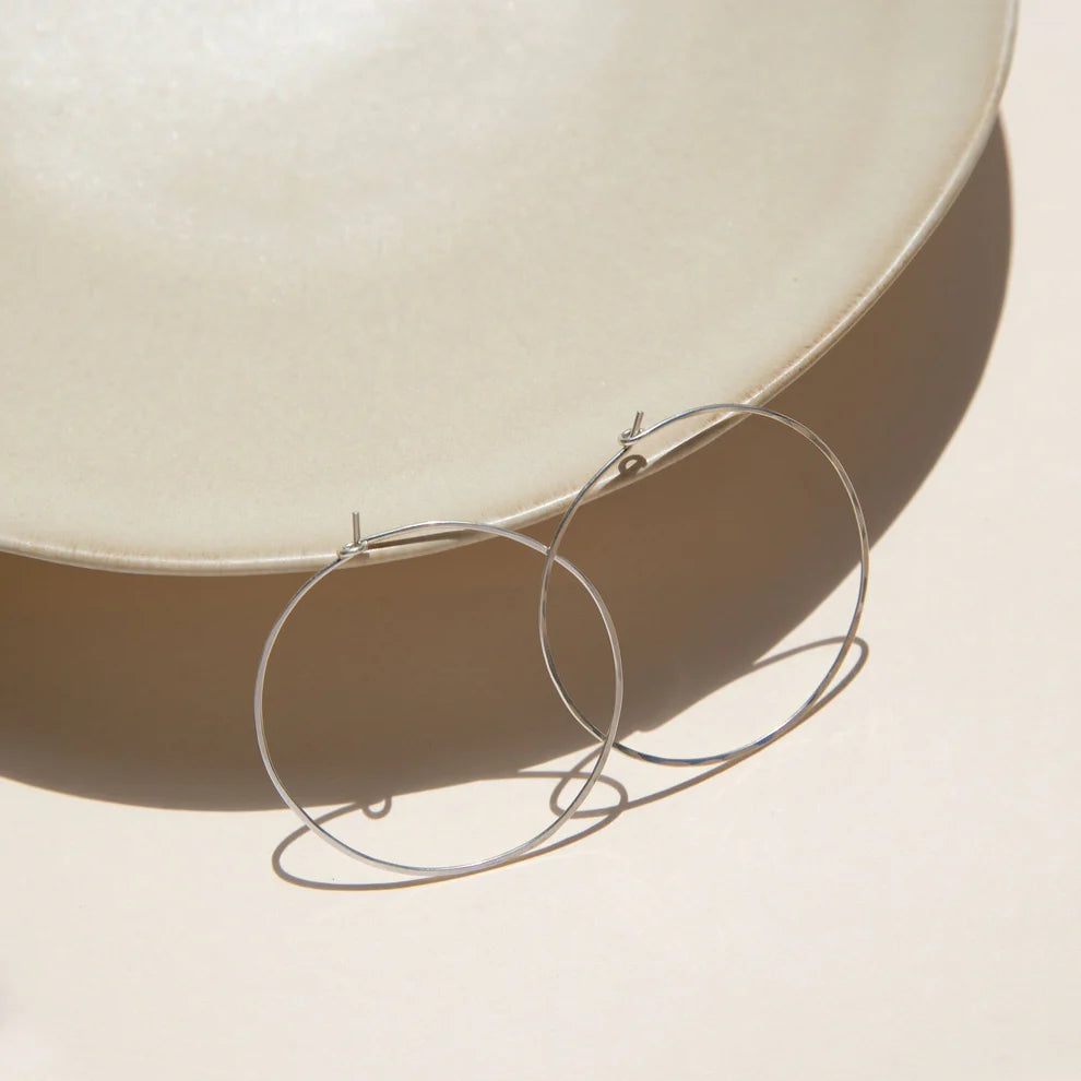 Organic Sterling Silver Hoop Earrings